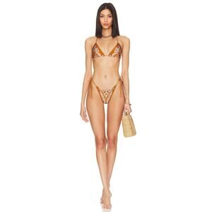 Zimmermann Raie Mini Bikini Brown Damask - 0 / XS